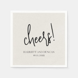 タイムレスニュートラルベージュエレガントな結婚式 スタンダードカクテルナプキン