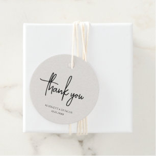 タイムレスニュートラルベージュエレガントな結婚式 フェイバータグ