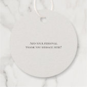 タイムレスニュートラルベージュエレガントな結婚式 フェイバータグ (裏面)