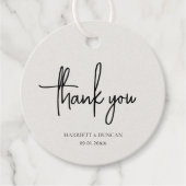 タイムレスニュートラルベージュエレガントな結婚式 フェイバータグ (正面)