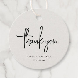 タイムレスニュートラルベージュエレガントな結婚式 フェイバータグ