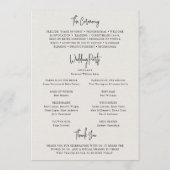 タイムレスニュートラルベージュエレガントな結婚式 プログラム (裏面)