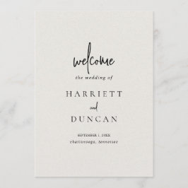 タイムレスニュートラルベージュエレガントな結婚式 プログラム