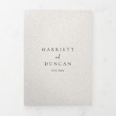 タイムレスニュートラルベージュエレガントな結婚式 三つ折り招待状 (カバー)