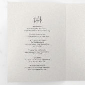 タイムレスニュートラルベージュエレガントな結婚式 三つ折り招待状 (内部最初)
