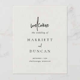 タイムレスニュートラルベージュエレガントウェディングプログラム