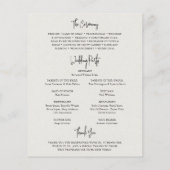 タイムレスニュートラルベージュエレガントウェディングプログラム (裏面)