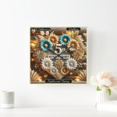 タイムレスハート5周年記念フローラの手配 スクエア壁時計 (ホーム)