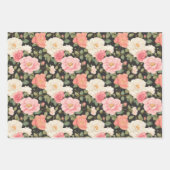 タイムレスバラガーデンエレガンス深いブラックアイボリー ラッピングペーパーシート (正面)