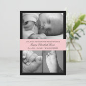 タイムレスバンド誕生の発表-ピンク 案内状 (スタンド正面)