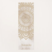 タイムレスパーソナライズされたパステル大理石マンダラベージュ ヨガマット (正面)