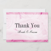タイムレスピンクのバラの花の花束写真結婚の サンキューカード (正面)