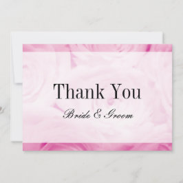 タイムレスピンクのバラの花の花束写真結婚の サンキューカード