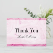 タイムレスピンクのバラの花の花束写真結婚の サンキューカード (スタンド正面)