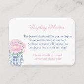 タイムレスピンクフローラネイビーブルーディスプレイシャワー エンクロージャーカード (正面)