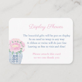 タイムレスピンクフローラネイビーブルーディスプレイシャワー エンクロージャーカード