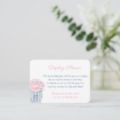 タイムレスピンクフローラネイビーブルーディスプレイシャワー エンクロージャーカード (スタンド正面)