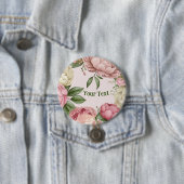 タイムレスピンク牡丹フローラリースラペル装飾 缶バッジ (インサイチュ)