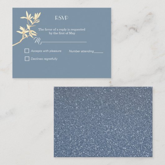 タイムレスフラワーウェディングRSVP エンクロージャーカード (正面/裏面)