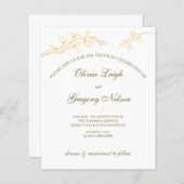 タイムレスフラワーバジェット結婚式招待状 (正面/裏面)