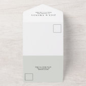 タイムレスフラワー結婚式招待状RSVPオールインワン オールインワン招待状 (外側)