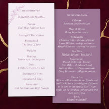 タイムレスフラワー結婚式 プログラム