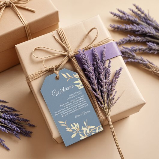 タイムレスフローラシンフォニー結婚ズブルー ギフトタグ