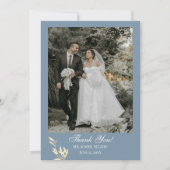 タイムレスフローラシンフォニー結婚ズブルー サンキューカード (正面)