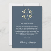 タイムレスフローラシンフォニー結婚ズブルー サンキューカード (裏面)