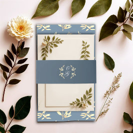 タイムレスフローラシンフォニー結婚ズブルー 招待状ベリーバンド