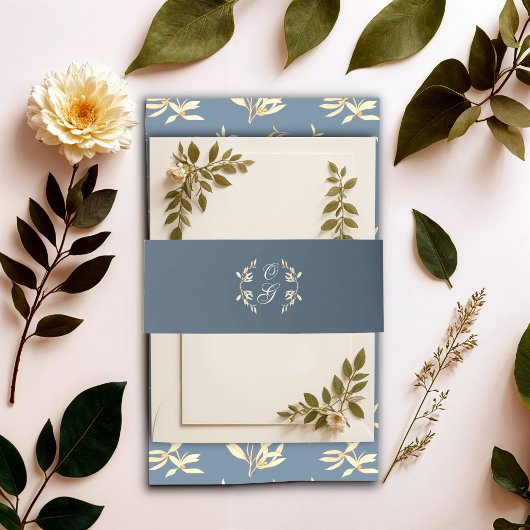 タイムレスフローラシンフォニー結婚ズブルー 招待状ベリーバンド