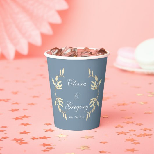 タイムレスフローラシンフォニー結婚ズブルー 紙コップ (インサイチュ)