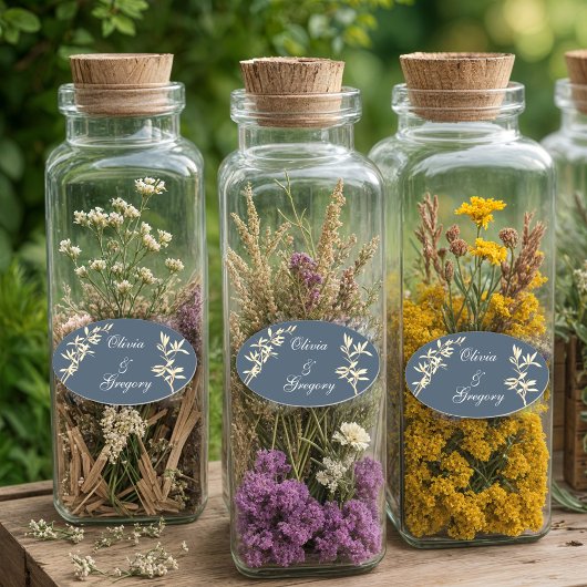 タイムレスフローラシンフォニー（ブルー） 楕円形シール