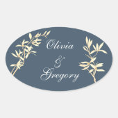 タイムレスフローラシンフォニー（ブルー） 楕円形シール (正面)