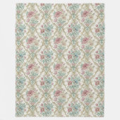 タイムレスフローラダマスクスロークラシックホームアクセント フリースブランケット (正面)