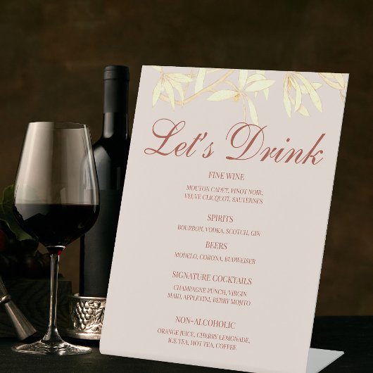 タイムレスフローラ素朴メニューバー 台座サイン