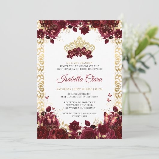 タイムレスブルゴーニュフローラ金ゴールドアーチキンセアニェラ 招待状 (スタンド正面)