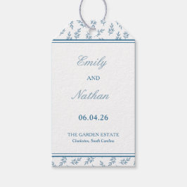 タイムレスブルーエレガントガクラシックーデン結婚ズ ギフトタグ