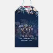 タイムレスブルーブルゴーニュフローラレース結婚ズ ギフトタグ (正面)