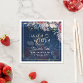 タイムレスブルーブルゴーニュフローラレース結婚ズ スタンダードカクテルナプキン (インサイチュ)