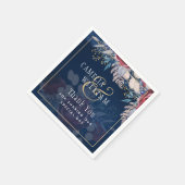 タイムレスブルーブルゴーニュフローラレース結婚ズ スタンダードカクテルナプキン (角)