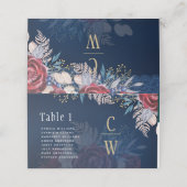 タイムレスブルーブルゴーニュフローラレース結婚ズ プレイスカード (外部開封)