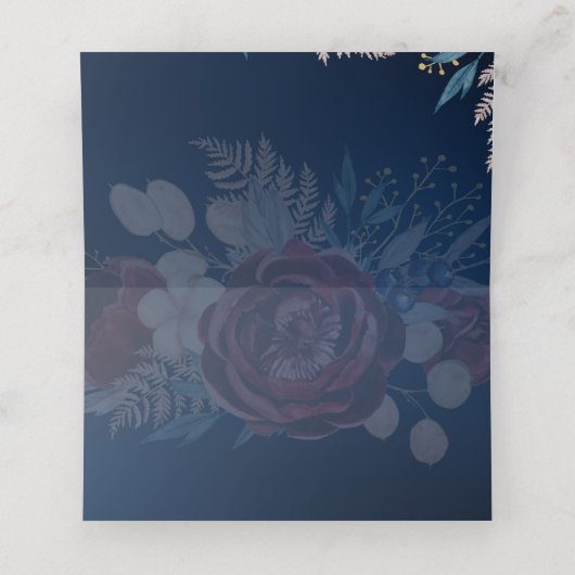 タイムレスブルーブルゴーニュフローラレース結婚ズ プレイスカード (内部開封)