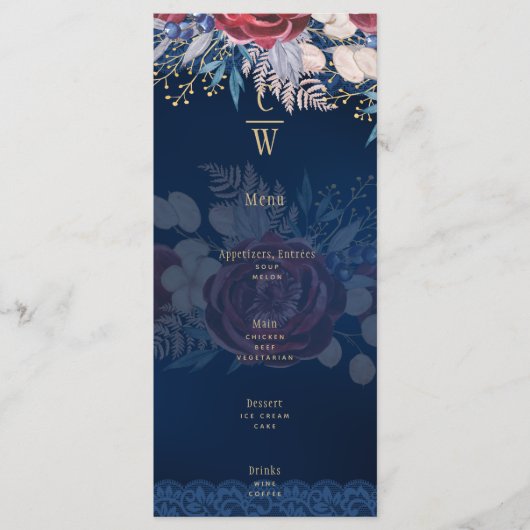 タイムレスブルーブルゴーニュフローラレース結婚ズ メニュー (正面)