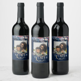 タイムレスブルーブルゴーニュフローラレース結婚ズ ワインラベル