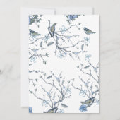 タイムレスブルーヴィンテージ結婚フローラ 招待状 (裏面)