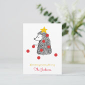 タイムレスヘッジホッグメリーツリーオールホリデー シーズンポストカード (スタンド正面)