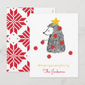 タイムレスヘッジホッグメリーツリーオールホリデー シーズンポストカード (正面/裏面)