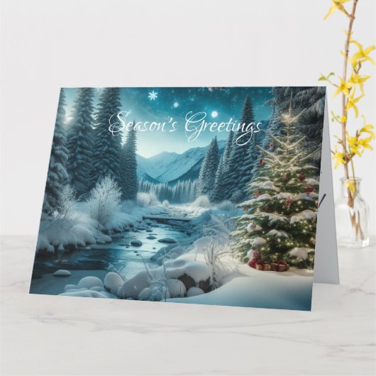 タイムレスホリデーチャーム:ヴィンテージクリスマスカード カード (黄色い花)