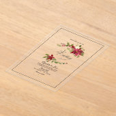 タイムレスホリーリース結婚クリスマス アクリル招待状 (レイダウン)